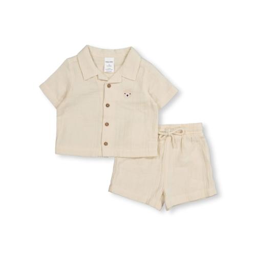 Cream Baby Cotton Shirt and Short Set | Best&Less™ Online