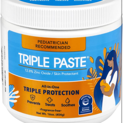Triple Paste Diaper Rash Cream for Baby - 8 Oz Tub - Zinc Oxide Ointment Treats, Soothes and Prevents Diaper Rash - Pediatrician-Recommended Hypoallergenic Formula with Soothing Botanicals