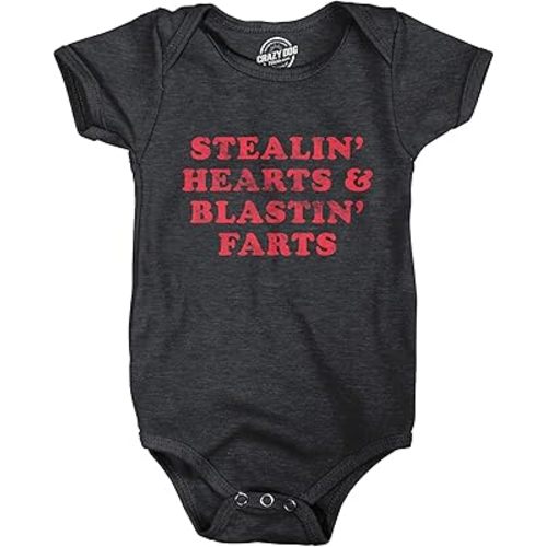 Stealin Hearts and Blastin Farts Baby Bodysuit Funny Cute Stinky Newborn Jumper