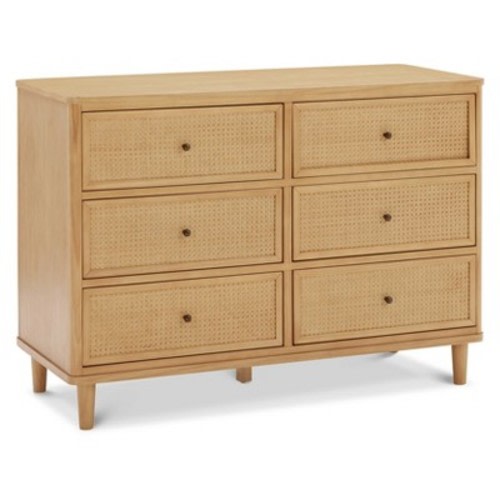 Namesake Marin with Cane 6 Drawer Assembled Dresser, Color: Honey and Honey Cane