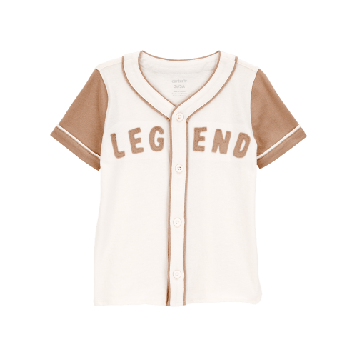 Toddler Legend Baseball Button-Down Vintage Tee - Ivory - Carter's | Carter's