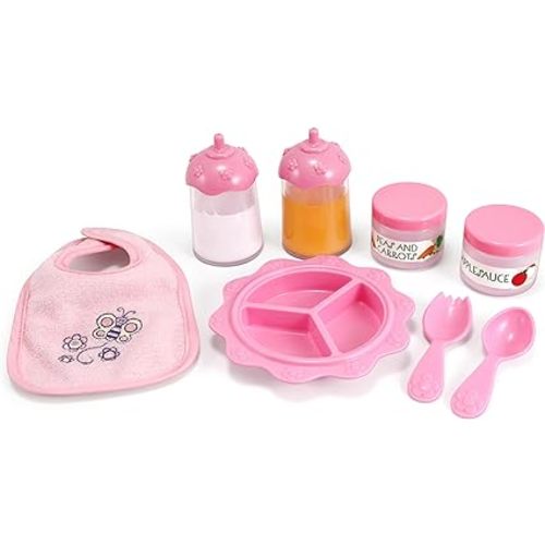 Melissa & Doug Mine to Love Baby Food & Bottle Play Set for Feeding Dolls Baby Doll Feeding Set, Disappearing Milk Bottle Toy for Kids 3+