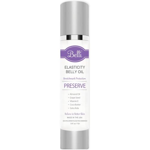 Belli Pregnancy Stretch Mark Belly Oil: 3.8 Ounces of Essential Maternity Skin Care with Vitamin E for Healthy Skin, Scar Protection, and OB-GYN, Dermatologist Recommended