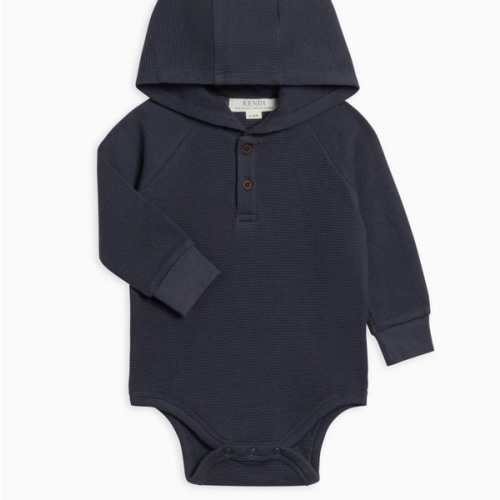 Colored Organics Cole Waffle Knit Hoodie Bodysuit (Size: 0-3 Months)
