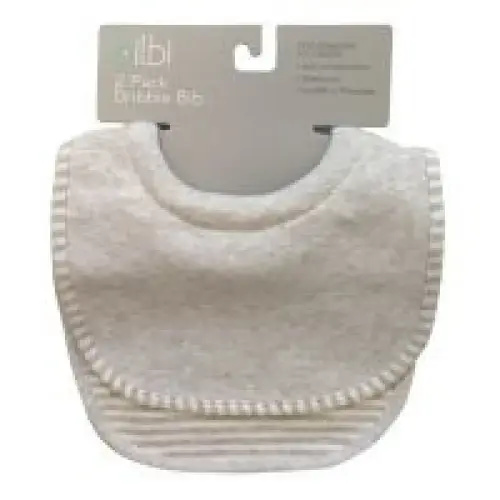 Bilbi Dribble Bib - Melange Grey - 2 Pack | Baby Bunting AU