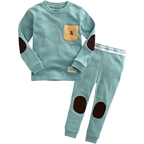 VAENAIT BABY 12M-12Y Kids Boys Girls Unisex Toddler Colorful Stripe/Simple Holiday Sleepwear Pajama 2pcs Set