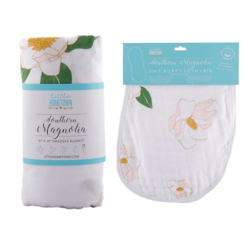 Gift Set: Baby Muslin Swaddle Blanket & Burp Cloth - Save 10%