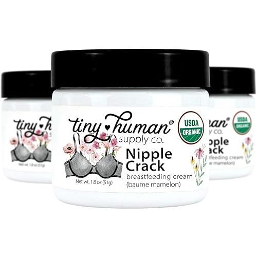 Organic Nipple Cream, Nipple Crack Lanolin Free Nipple Butter (3 Pack), Balm for Breastfeeding Mothers, No Need to Wash Off, Safe for Baby and Mama