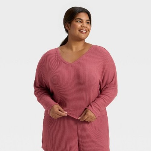 Women's Cozy Ribbed Pullover - Auden™ Rose Pink L