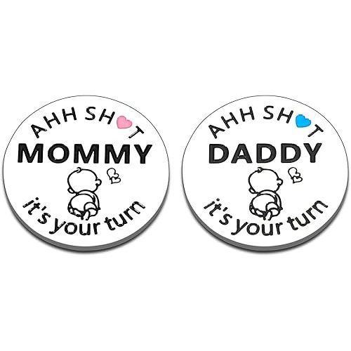 Baby Decision Coin for New Mom Dad Baby Pregnancy Gifts Parent to Be Gifts for Women Men Valentines Day Gifts for Birthday Gift for Newborn Boy Girl First Time Fathers Mothers Day Gift Double-Sided