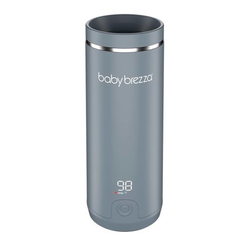 Baby Brezza Superfast Portable Baby Bottle Warmer – 67% Faster - Travel Breastmilk Warmer and Formula Warmer - Safe, Even Heating - Up to 9oz - No Adapters, Grey