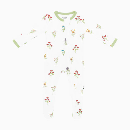 Kyte Baby Printed Zipper Footie - Wildflower, Newborn