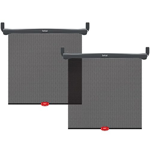 Munchkin® Brica® Sun Safety™ Car Window Roller Shade with White Hot® Heat Alert, 2 Pack, Black