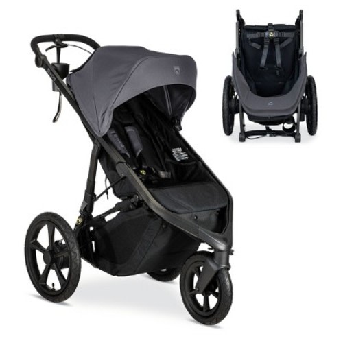 BOB Gear Wayfinder Jogging Stroller with Dual Suspension and Air-Filled Tyres, Color: Storm
