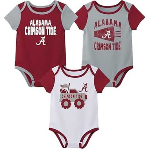 Outerstuff NCAA Teams Newborn Baby and Infant Short Sleeve Bodysuit Variety 3-Pack (0-18m)
