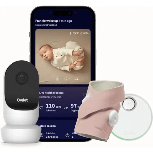 Owlet Dream Duo 2 Smart Baby Monitor - 1080p HD Video Baby Monitor with Dream Sock - Baby Foot Monitor and Sensor Tracks Heartbeat and Oxygen Levels in Infants and Newborns