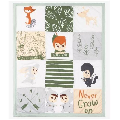 Disney Baby Peter Pan Blanket Sherpa Quilted Lost Boys Neverland Never Grow Up