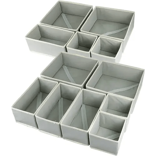 12 Pack Drawer Organizer for Clothing, Foldable Cloth Drawer Dividers Storage Bins, Clothes Drawer Organizer for Underwear,Folded Clothes,Baby Clothing,Socks,Bra,Towels,Ties