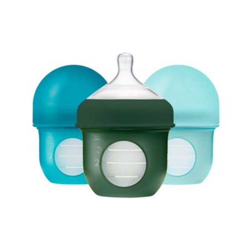 Nursh Silicone Pouch Baby Bottles - Blue - 4 fl oz/3pk