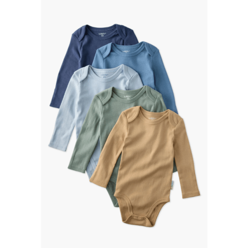 Blake Long Sleeve Organic Cotton Assorted 5-Pack Bodysuits