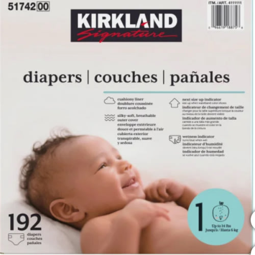 Kirkland Signature Diapers Sizes 1-2