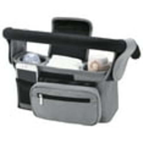 Momcozy Universal Stroller Organizer with Insulated Cup Holder & Bag Storage, Grey, Fits Baby & Toddler Strollers