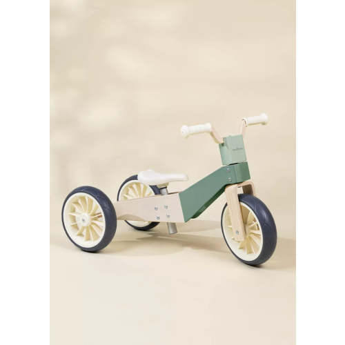 Evolutive Wooden Balance Bike - 3 in 1 - Seafoam
