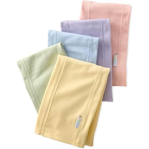 Bailey 5-Pack Burp Cloths 100% Organic Cotton Knit for Newborn & Baby Boys & Girls, Haze, One Size