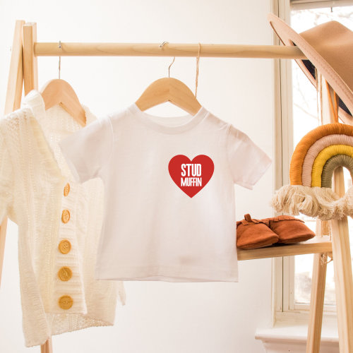 Stud Muffin Valentines Day Shirt, Valentines Day Outfit, Toddler Short Sleeve Tee, Boy Valentine Shirt, Boy Valentine Outfit