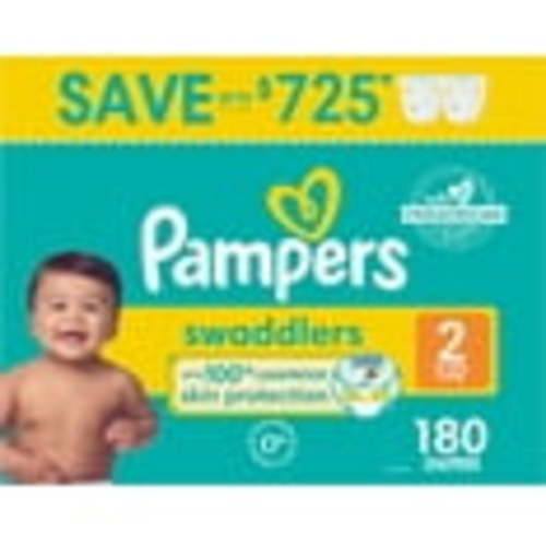 Pampers Swaddlers Diapers, Size 2, 180 Count