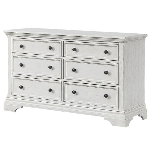 Little Dreamer Olivia 6-Drawer Double Dresser in Brushed White