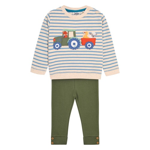 Tractor Cotton Sweatshirt & Stretch Cotton Sweatpants Set