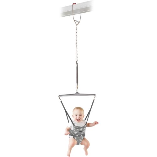 Jolly Jumper *Iconic* - New Grey Safari Saddle - The Original Baby Exerciser. Trusted by Parents and Loved by Babies for Over 75 Years