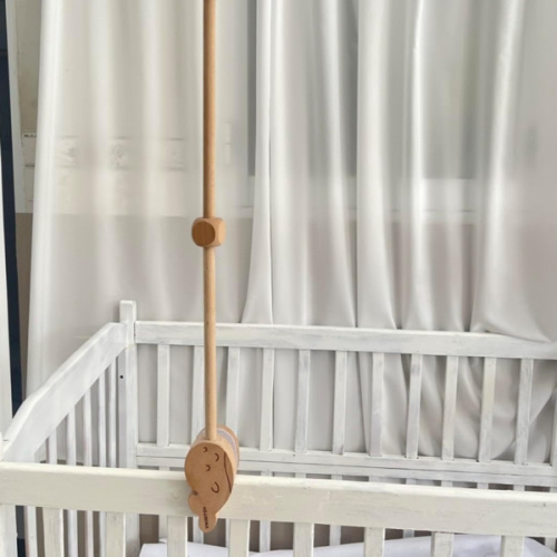 Wooden Baby Crib Mobile Arm, 31 Inch, Solid Beech Wood, 360° Rotatable, Whale Design, Adjustable, Anti-Slip, Mobile Hanger for Crib, Nursery Decor for Boys & Girls, Gift Accessories
