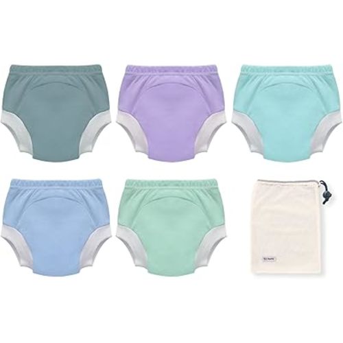 EZ Moms Toddler Training Underwear 5 Packs 100% Cotton Absorbent Potty Training Underwear for Boys and Girls 1T-3T Training Panties Potty Training Pants Training Underwear 18-24 Months