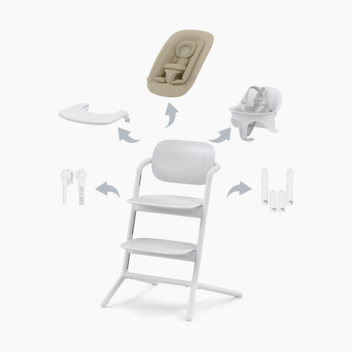 Cybex LEMO 2 High Chair 4-in-1 Set - All White