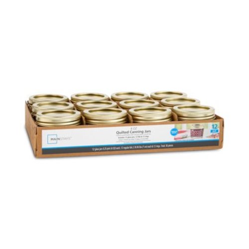 Mainstays 4-oz Clear Quilted-Glass Regular-Mouth Canning Jars (12 Count)