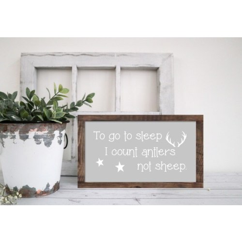 Children's Room Wall Decor, Nursery Wooden Framed Sign, to Go to Sleep I Count Antlers Nursery Wall Art, Baby Shower Gift - Etsy