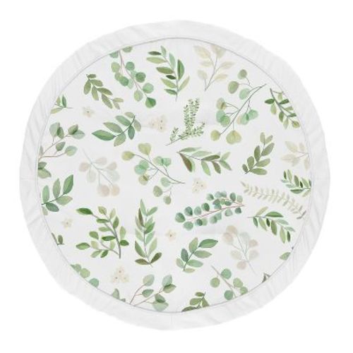 Sweet Jojo Designs Girl Baby Tummy Time Playmat Botanical Green And White