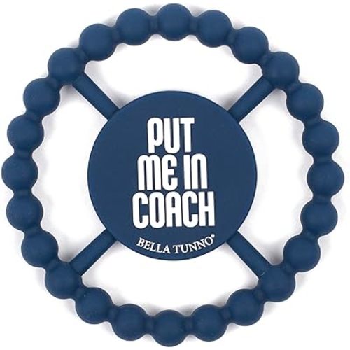 Bella Tunno Happy Teether for Boys – Soft & Easy Grip Baby Boy Teether Toy, Silicone Teether Ring to Help Soothe Gums, Non-Toxic and BPA Free, Coach
