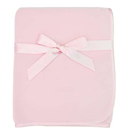 American Baby Company Fleece Blanket with Silk-Like Satin Trim, Soft, Warm & Cozy, Pink, 30" x 30" for Boys and Girls, Perfect for Baby Carrier, Stroller, Travel and Gifting