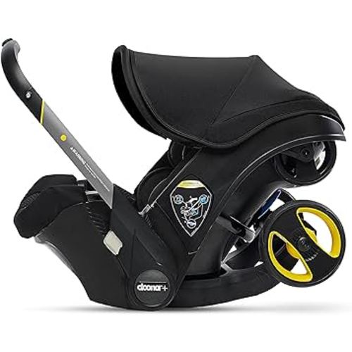 Doona Infant Car Seat & Latch Base - Rear Facing, Car Seat to Stroller in Seconds - US Version, Nitro Black