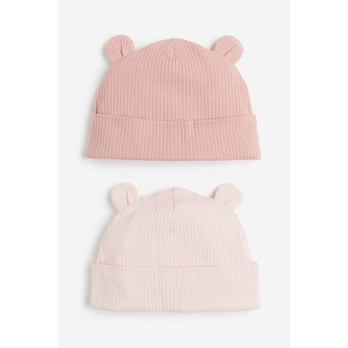 2-pack Ribbed Beanies with Ears