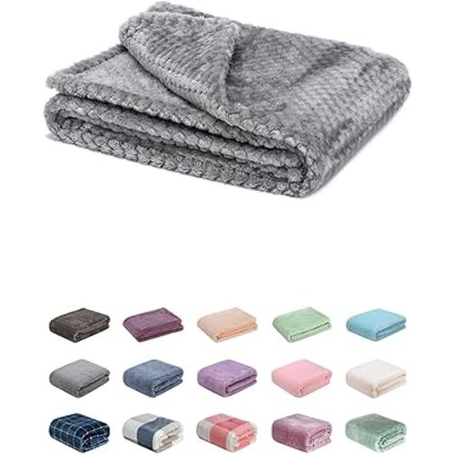 Fuzzy Blanket or Fluffy Blanket for Baby, Soft Warm Cozy Coral Fleece Toddler, Infant or Newborn Receiving Blanket for Crib, Stroller, Travel, Decorative (28Wx40L, XS-Flint Gray)