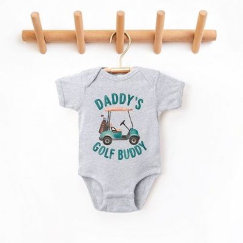 The Juniper Shop Daddy's Golf Buddy Baby Bodysuit - Newborn - Natural