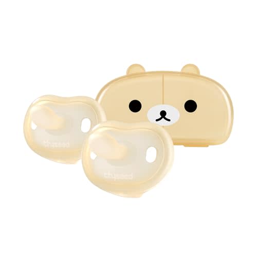 Thyseed Newborn Pacifiers 0-3 3-6 0-6 Months Ultra Light Silicone Baby Pacifier Girl Boy Infant Paci for Breastfed Babies Breastfeeding Pacii One Piece Flat Soothies for Sensitive Skin BPA Free 2 Pack