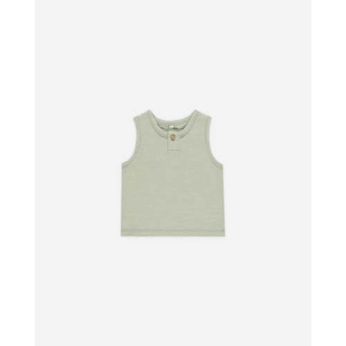 Jersey Button Tank || Sage