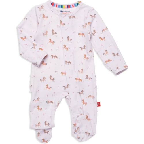 Baby Rein Magnetic Footie, 3-6M, Purple