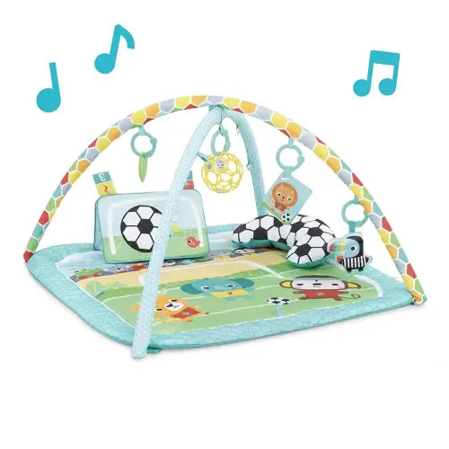 Bright Starts Grip & Kick Oball Activity Gym, Soccer Theme with Easy-Grasp Baby Toys, Unisex, Newborn+