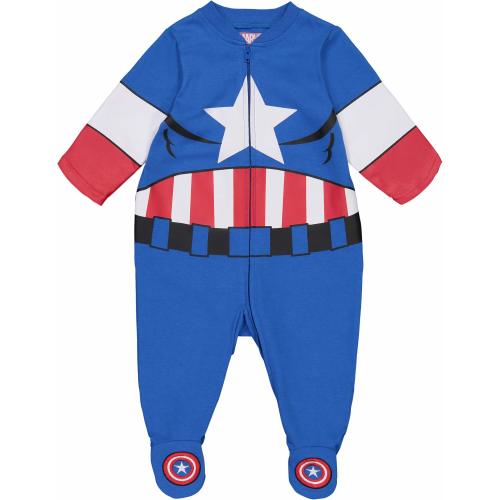 Marvel Avengers Captain America Baby Boys' Zip-Up Costume Coverall with Footies (0-3 Months)